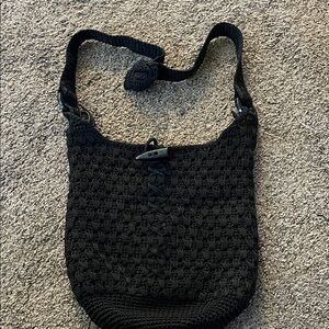 Black Knit Shoulder Bag